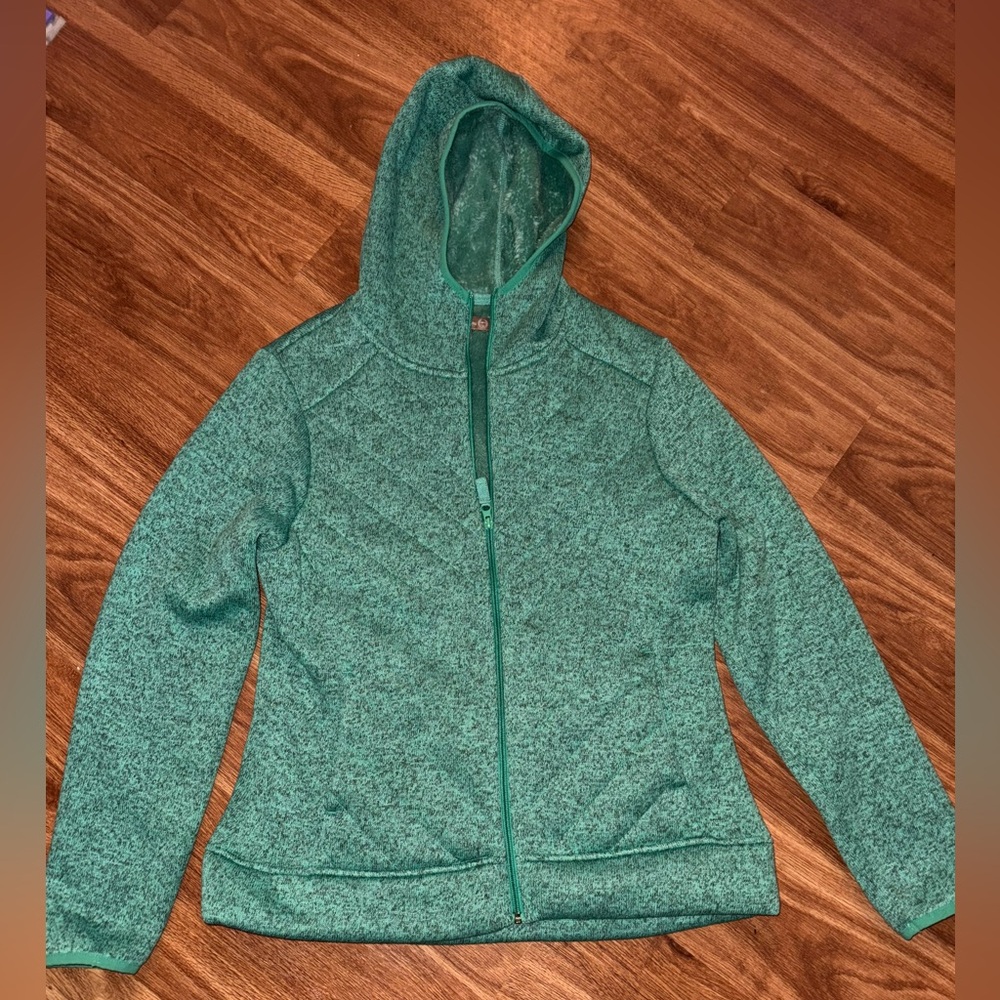 Women’s/juniors fur green zip up size medium